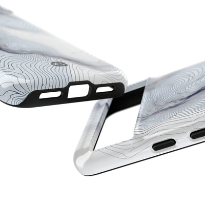 White Tough Phone Case for Google Pixel - Nordic Ridge Topo