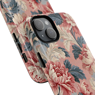 Blush Peony Jacquard · Tough 2.0 Magnetic Phone Case for iPhone · Pink