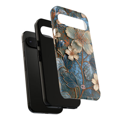 Gilded Blossom Reverie · Tough Phone Case for Pixel ·  Teal