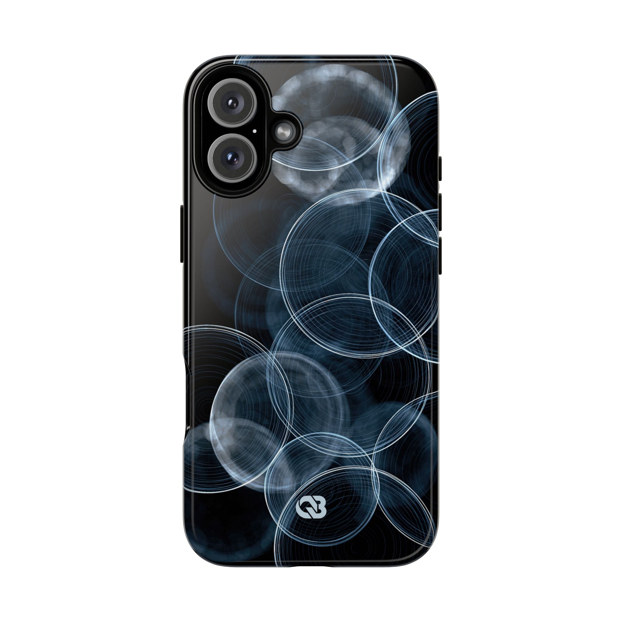 Blue Tough Phone Case for iPhone - Cyan Pulse Ripple
