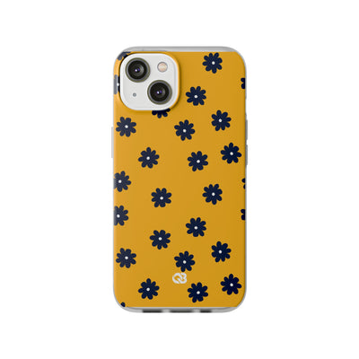 Navy Daisy Mustard · Soft Phone Case for iPhone