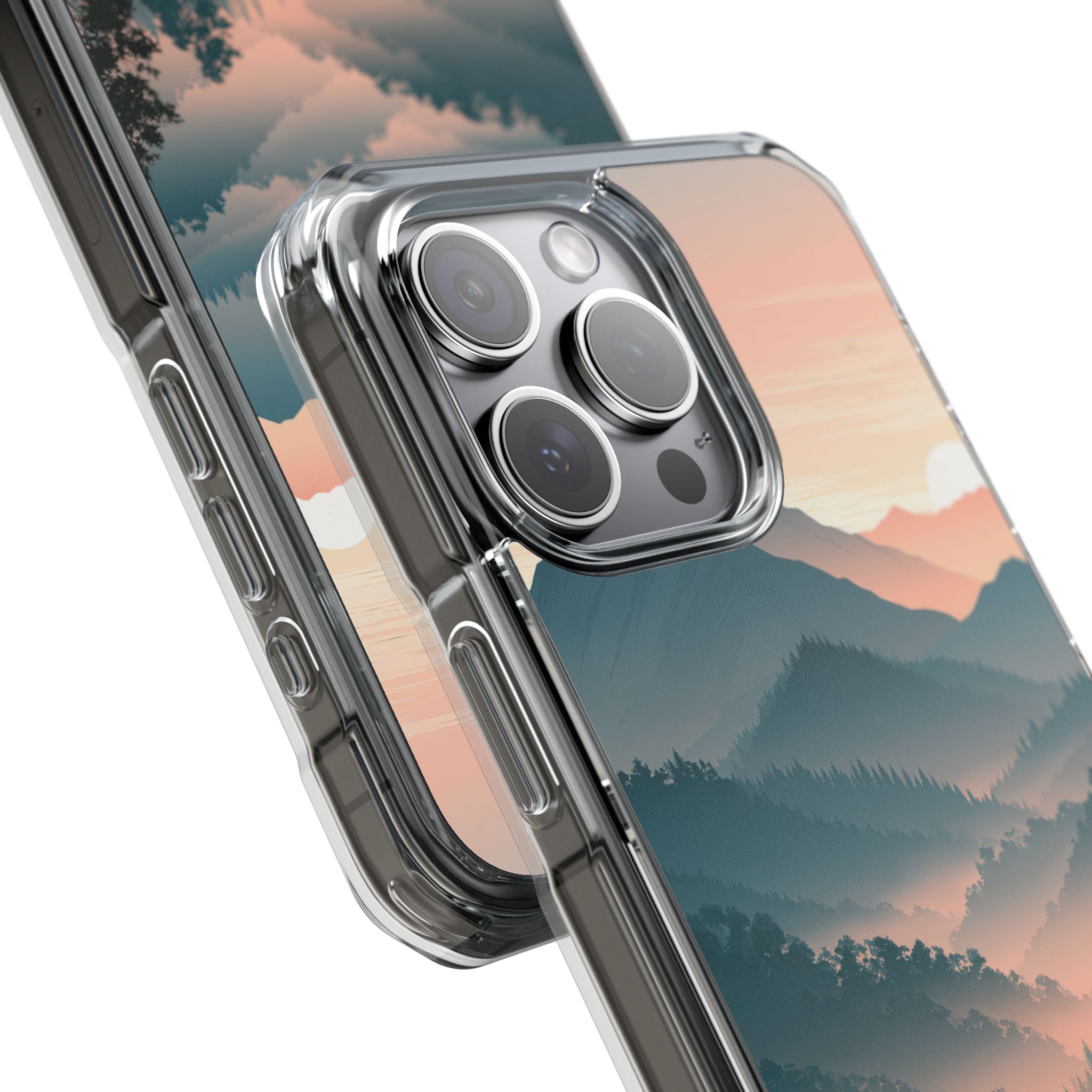 Teal Impact MagSafe Phone Case for iPhone - Alpine Teal Horizon