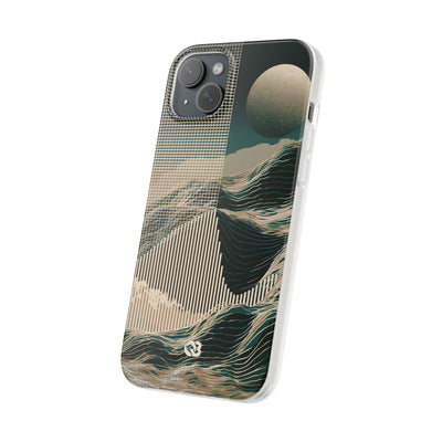 Green Lite Phone Case for iPhone - Lunar Moss Topography