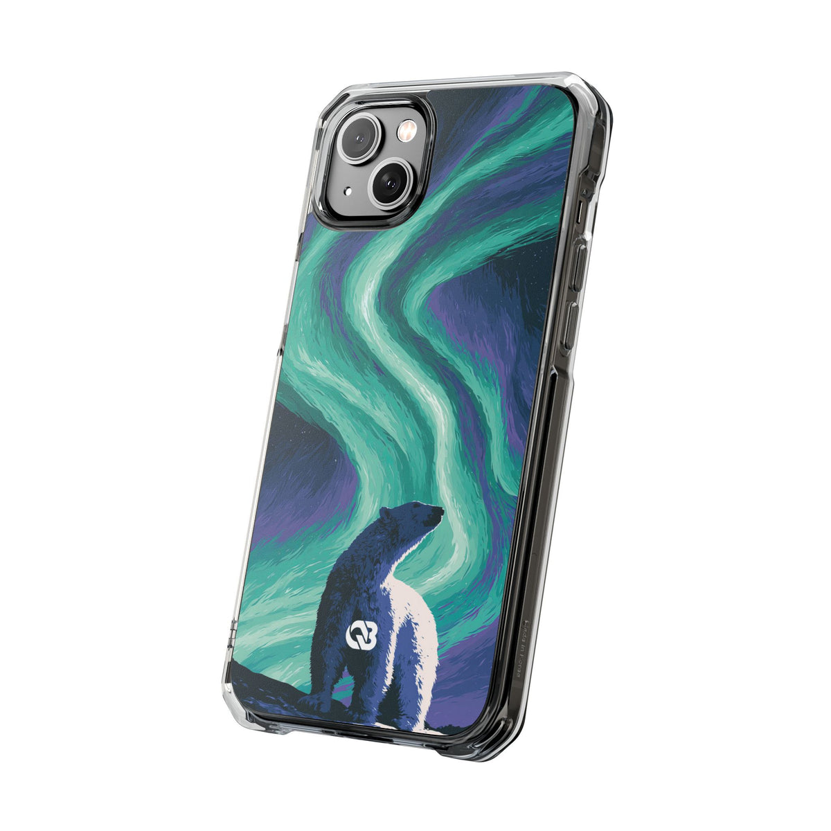 Arctic Aurora Bear · Clear Impact Magnetic Phone Case for iPhone · Teal
