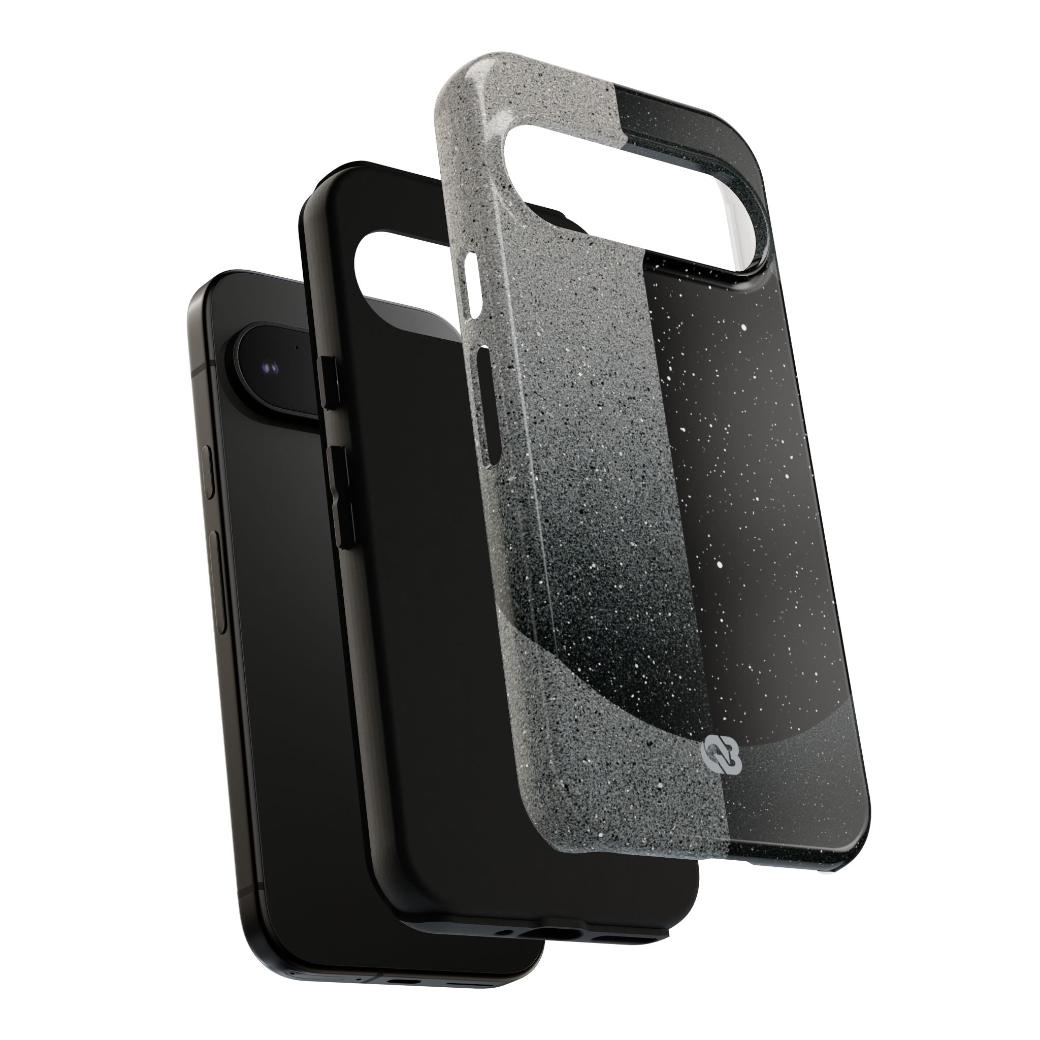 Black Tough Phone Case for Google Pixel - Lunar Static Orbit