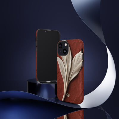 Carved Ivory Plume · Tough Phone Case for iPhone · Red