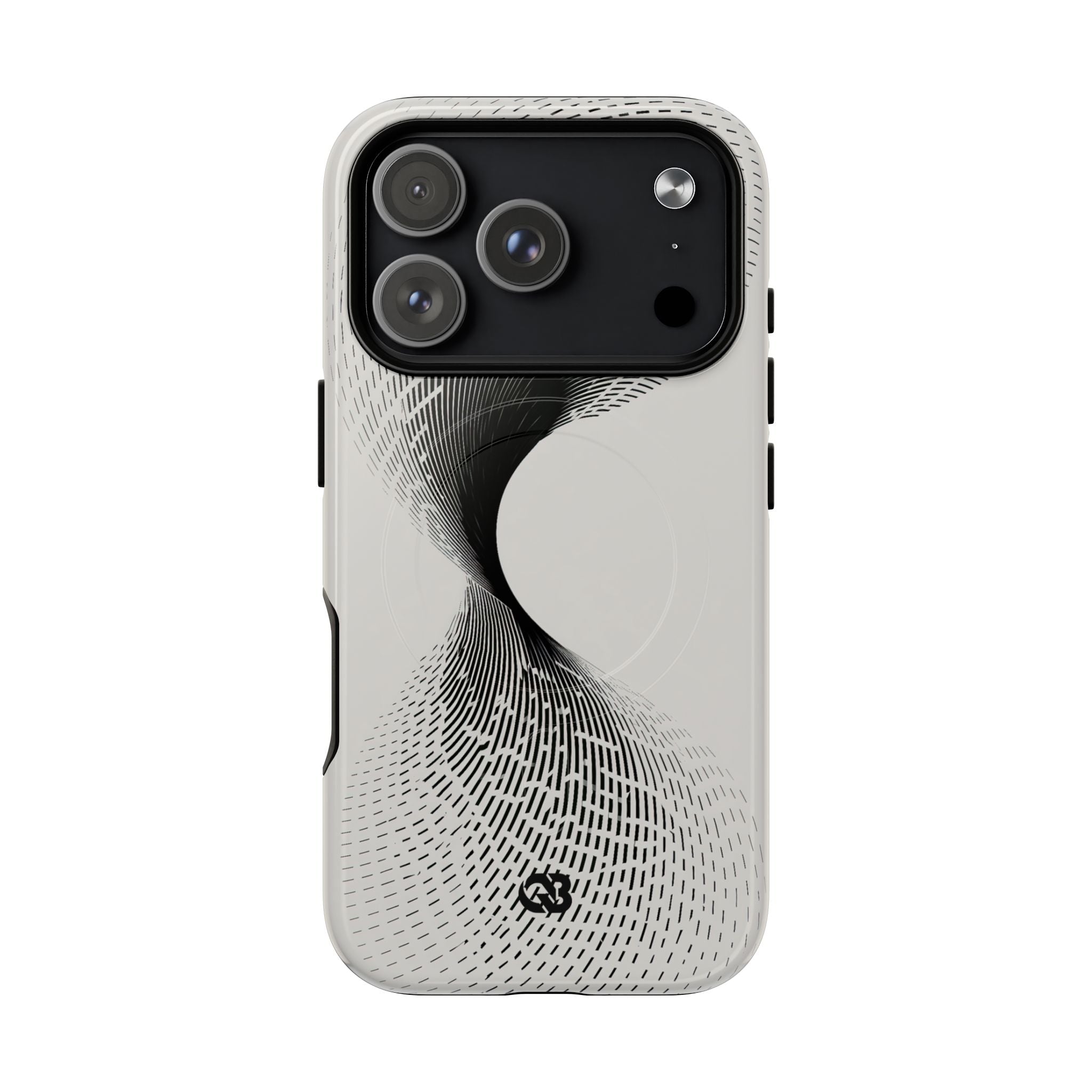 White Tough 2.0 Magsafe Phone Case for iPhone - Linear Torsion Grid