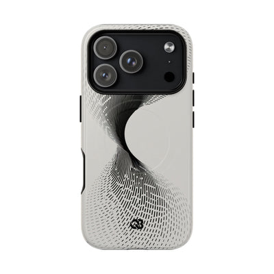 White Tough 2.0 Magsafe Phone Case for iPhone - Linear Torsion Grid