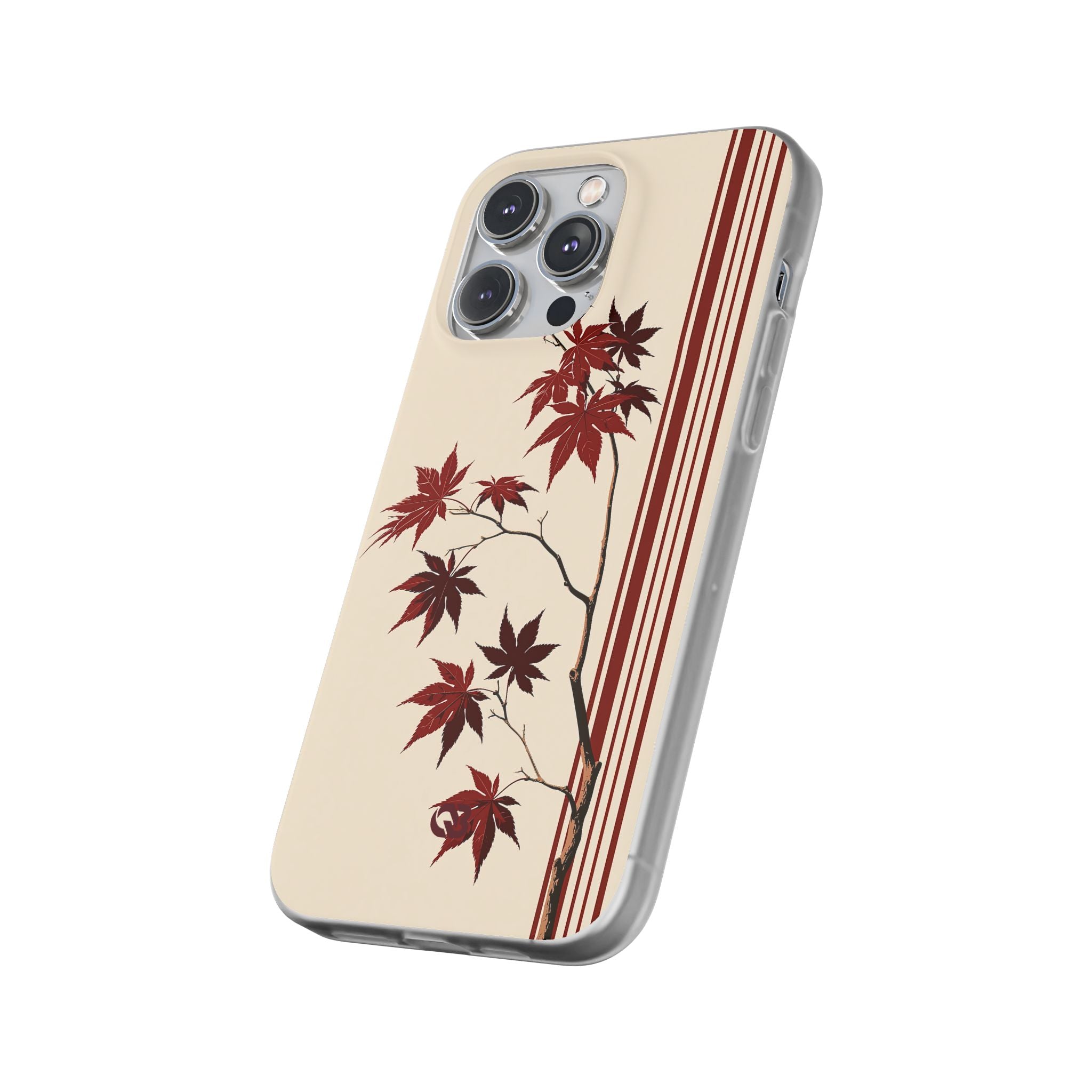 Red Lite Phone Case for iPhone - Crimson Momiji Stripe