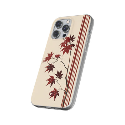 Red Lite Phone Case for iPhone - Crimson Momiji Stripe