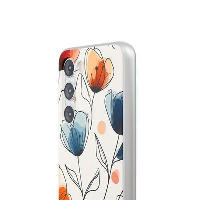 Ink Watercolor Tulips · Soft Custodia per Samsung