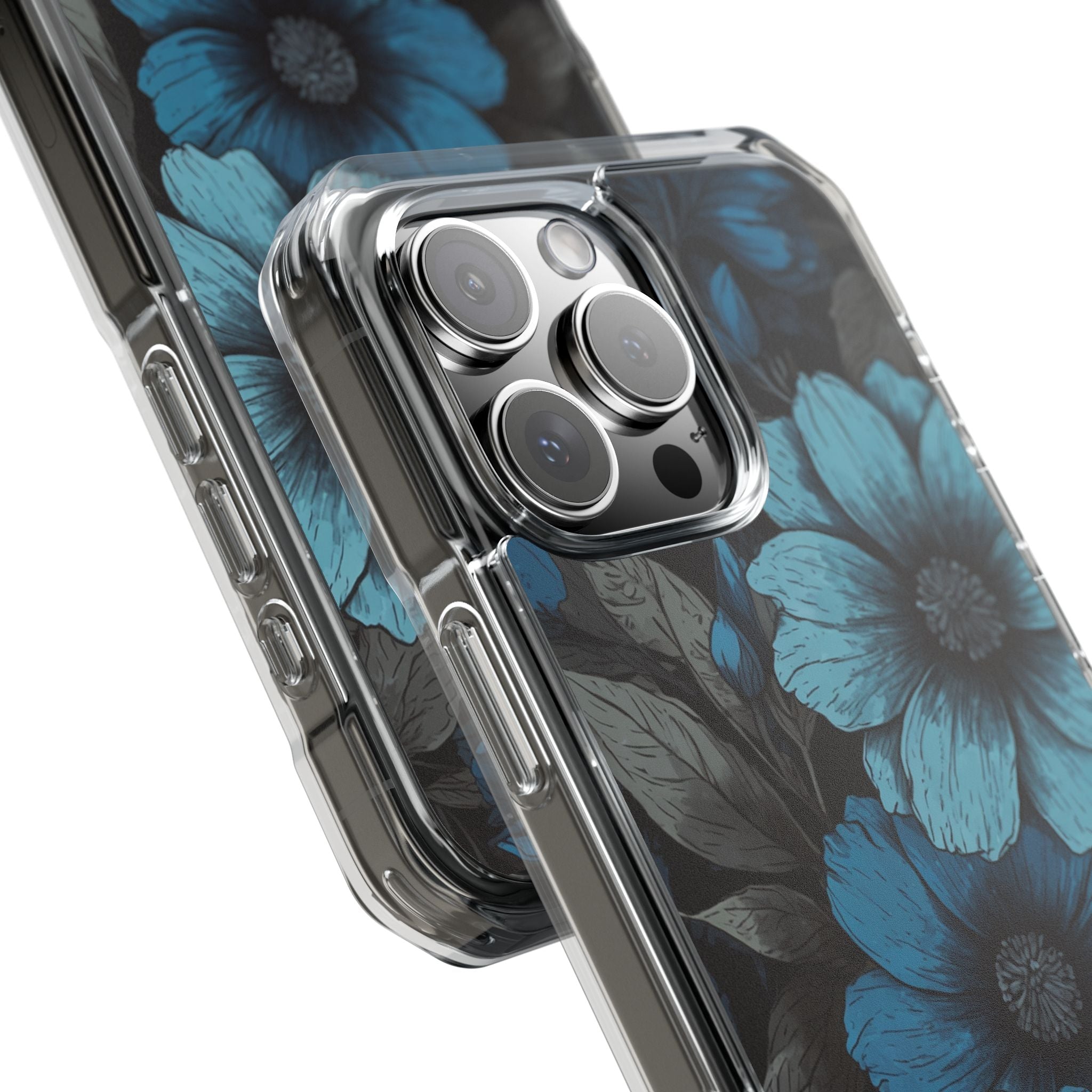 Obsidian Blue Petals · Impact Telefoncover til iPhone · Magsafe