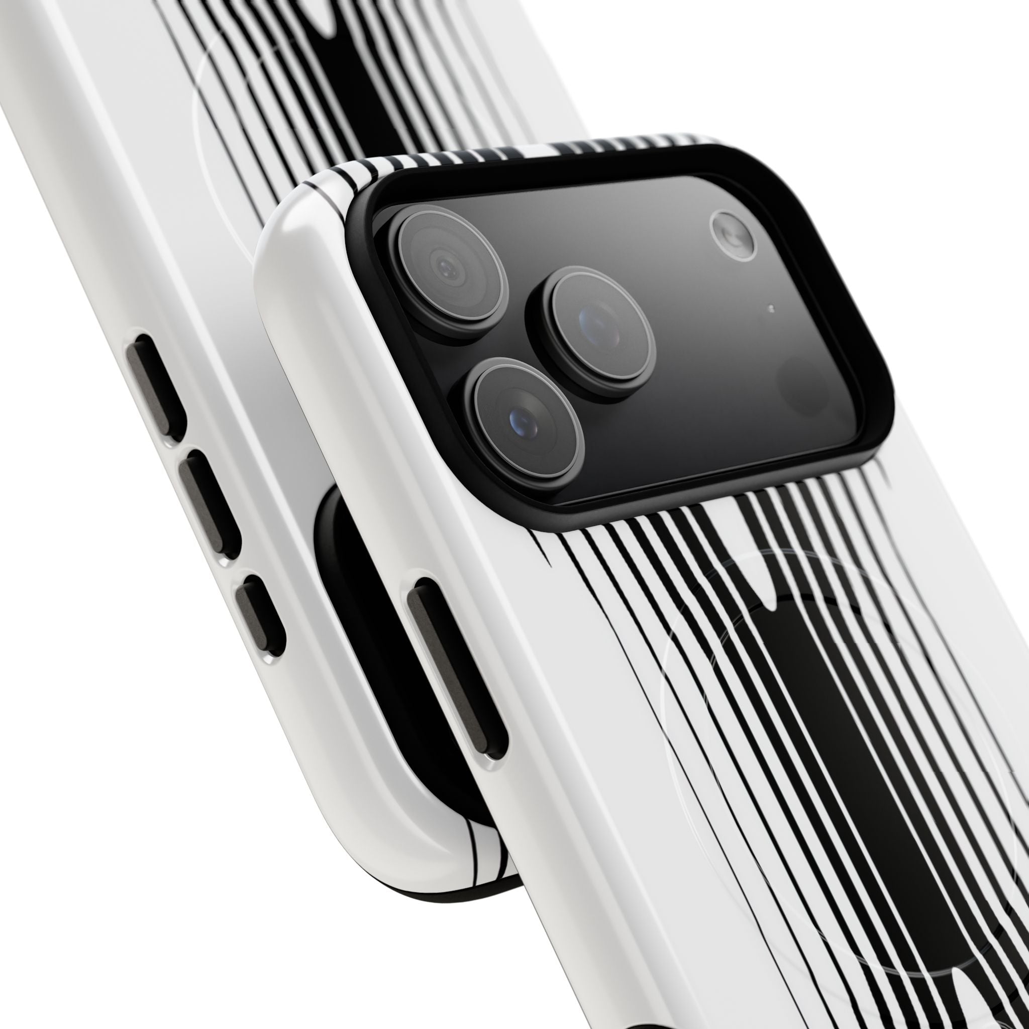 White Tough 2.0 Magsafe Phone Case for iPhone - Kinetic Mono Distortion
