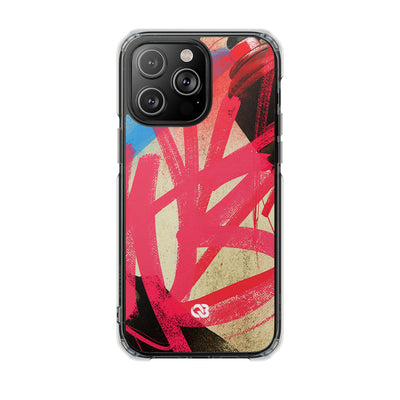 Neon Spray Tag · Clear Impact Magnetic Phone Case for iPhone · Pink