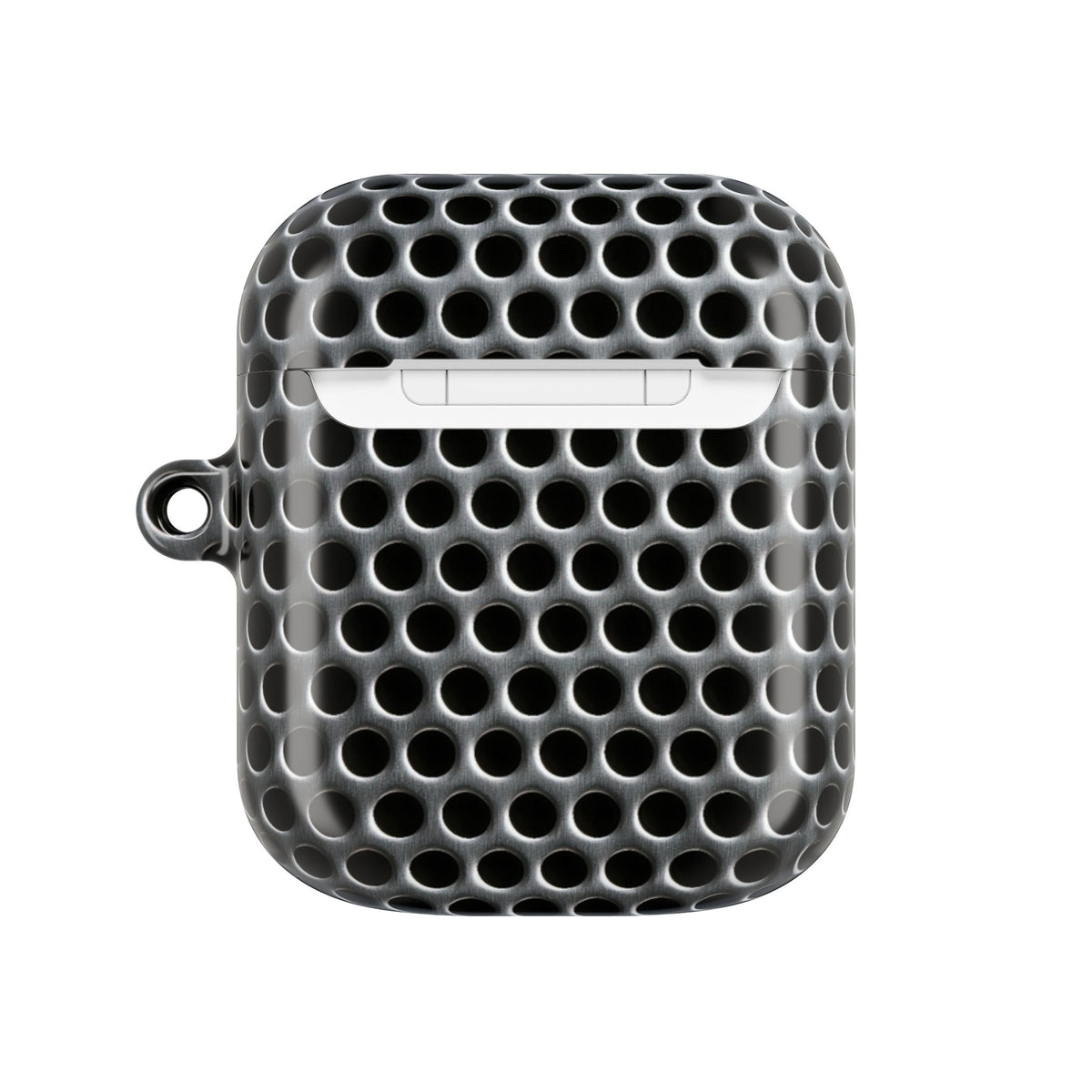 Brushed Perforated Steel · Hard Case for AirPods & AirPods Pro · Silver