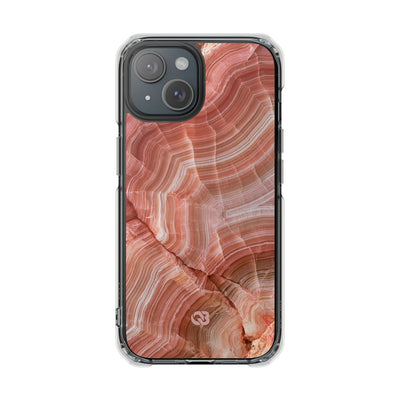 Blushing Rose Strata · Clear Impact Magnetic Phone Case for iPhone · Pink