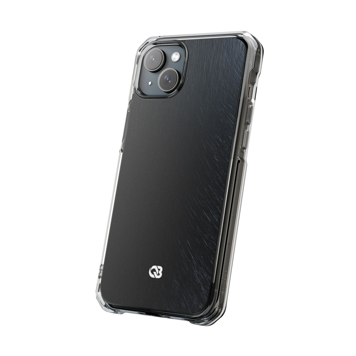 Brushed Obsidian Steel · Clear Impact Magnetic Phone Case for iPhone ·  Black