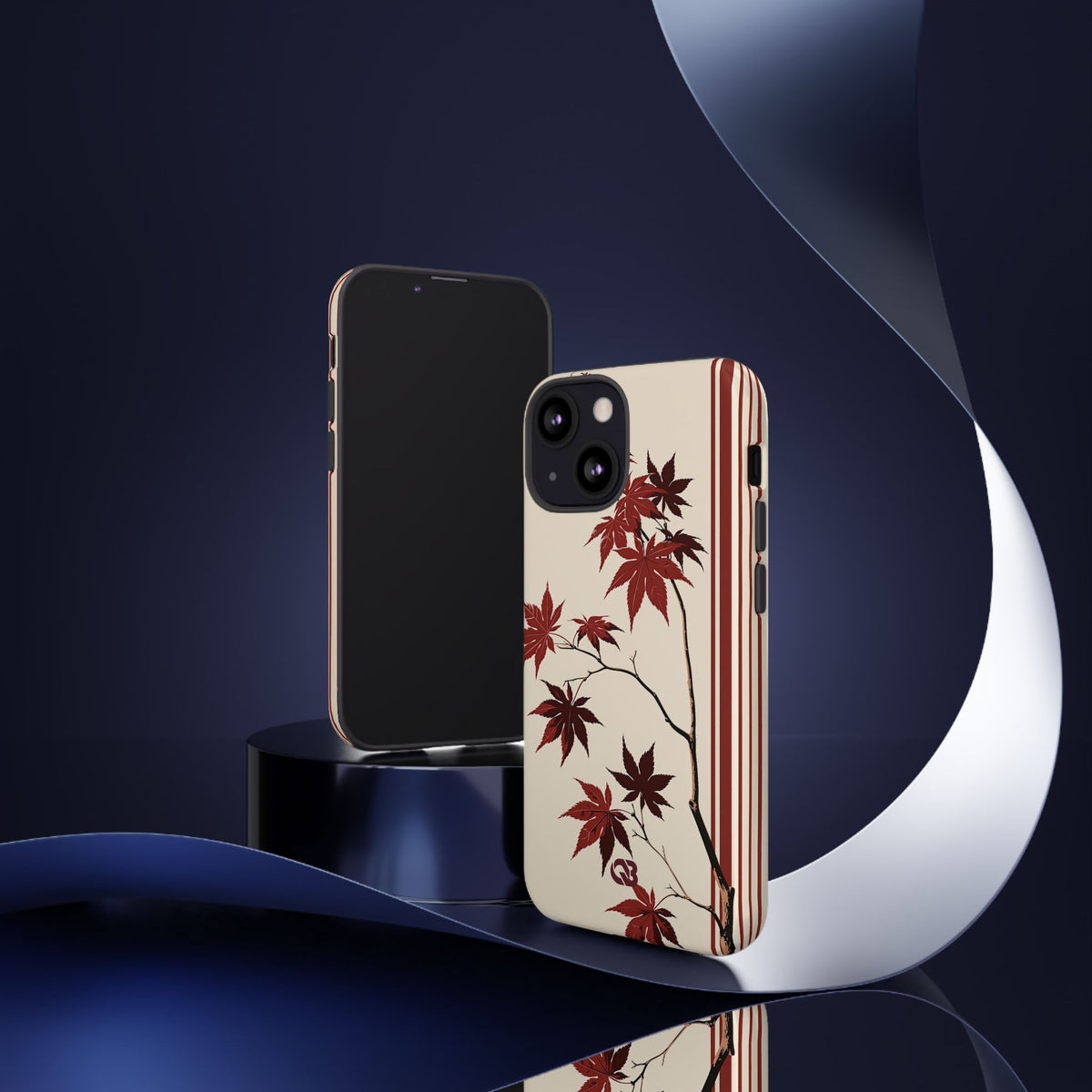 Crimson Maple Branch · Tough Phone Case for iPhone · Beige