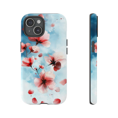 Pink Blossom Drift iPhone 15 Skal - Tough