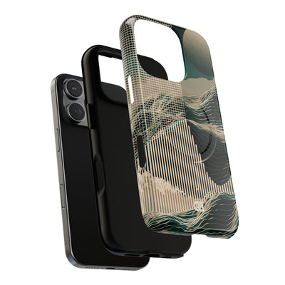 Green Tough 2.0 Magsafe Phone Case for iPhone - Lunar Moss Topography