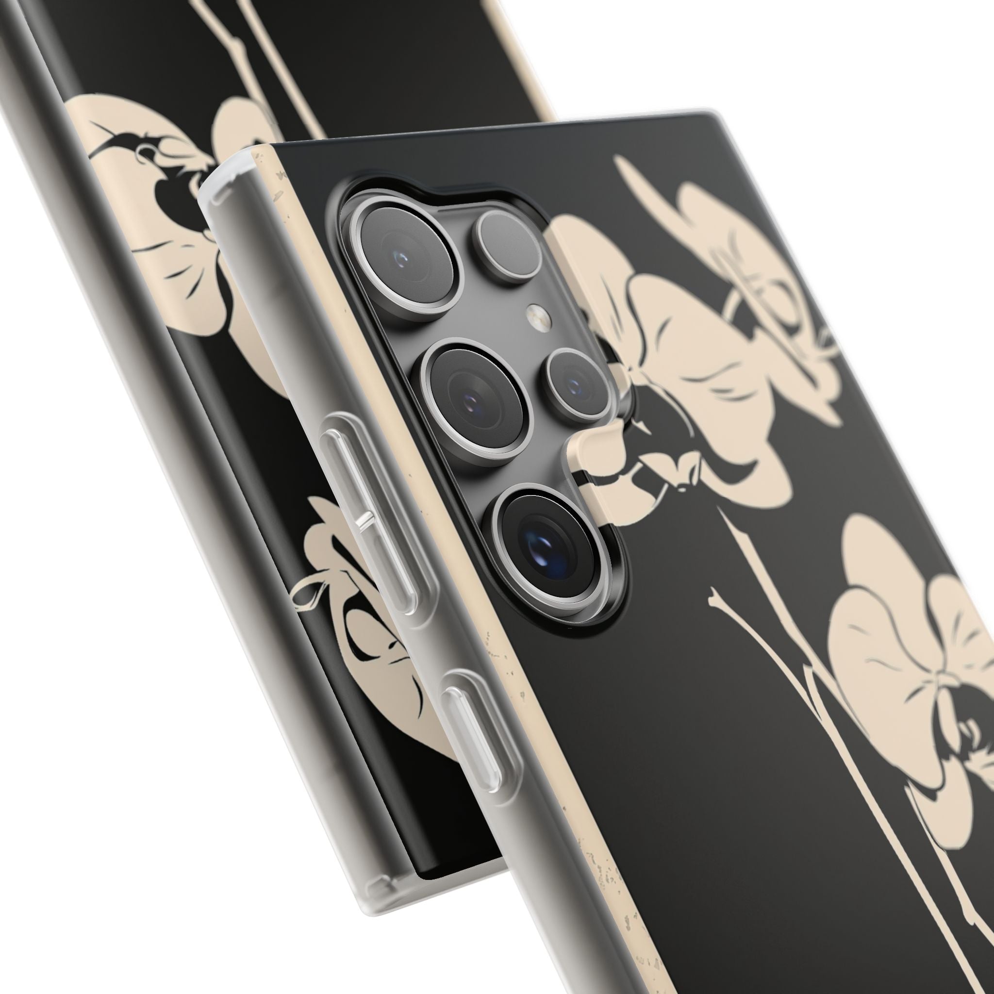 Black Lite Phone Case for Samsung - Obsidian Bone Orchid