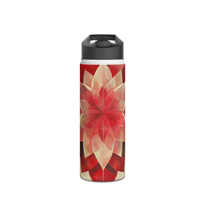 Crimson Bloom - Stainless Steel Water Bottle
