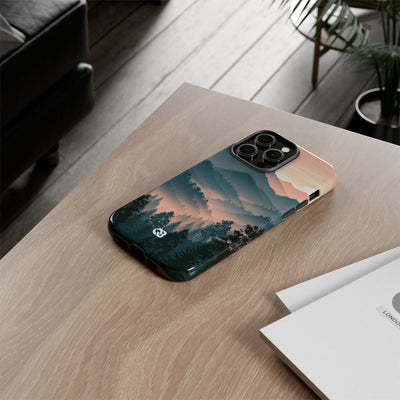 Teal Tough Phone Case for iPhone - Alpine Teal Horizon