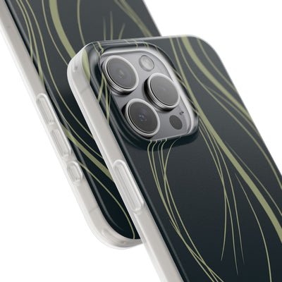 Green Lite Phone Case for iPhone - Obsidian Sage Flow