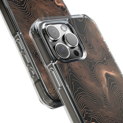 Orange Impact MagSafe Phone Case for iPhone - Salmon Ridge Topo