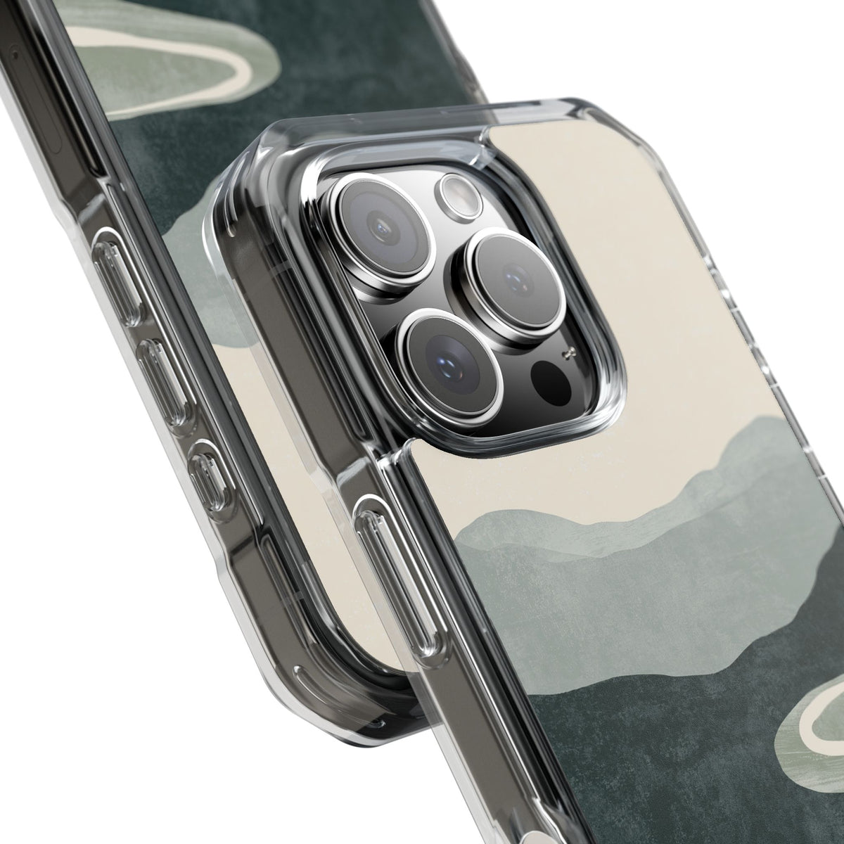 Muted Valley Vista · Clear Impact Magnetic Phone Case for iPhone ·  Green