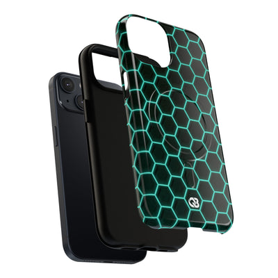 Neon Hex Spectrum · Tough 2.0 Magnetic Phone Case for iPhone · Teal