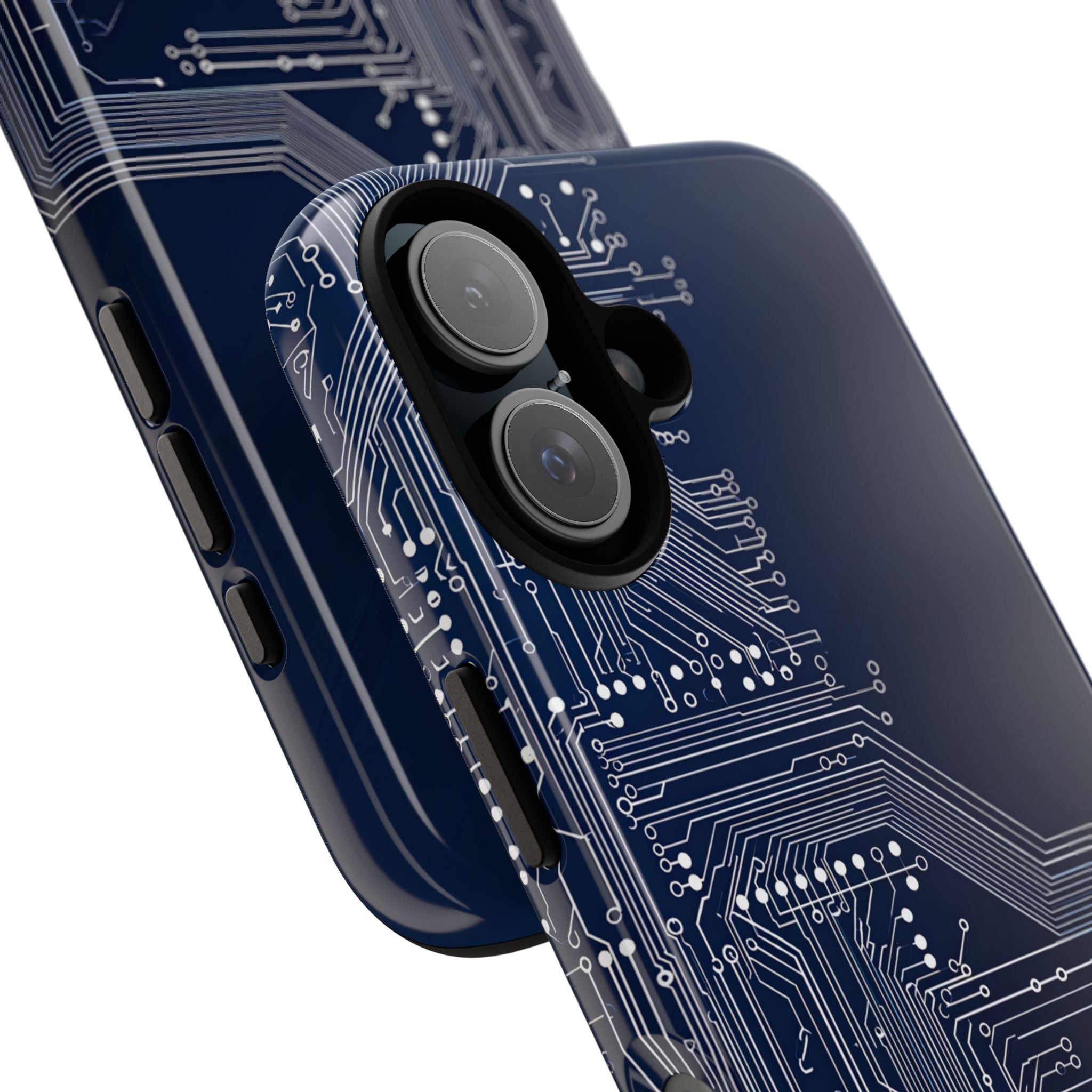 Blue Tough Phone Case for iPhone - Cobalt Data Stream