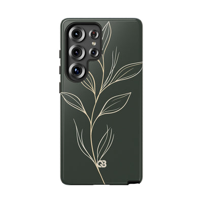 Minimal Botanical Stem · Tough Phone Case for Samsung · Green