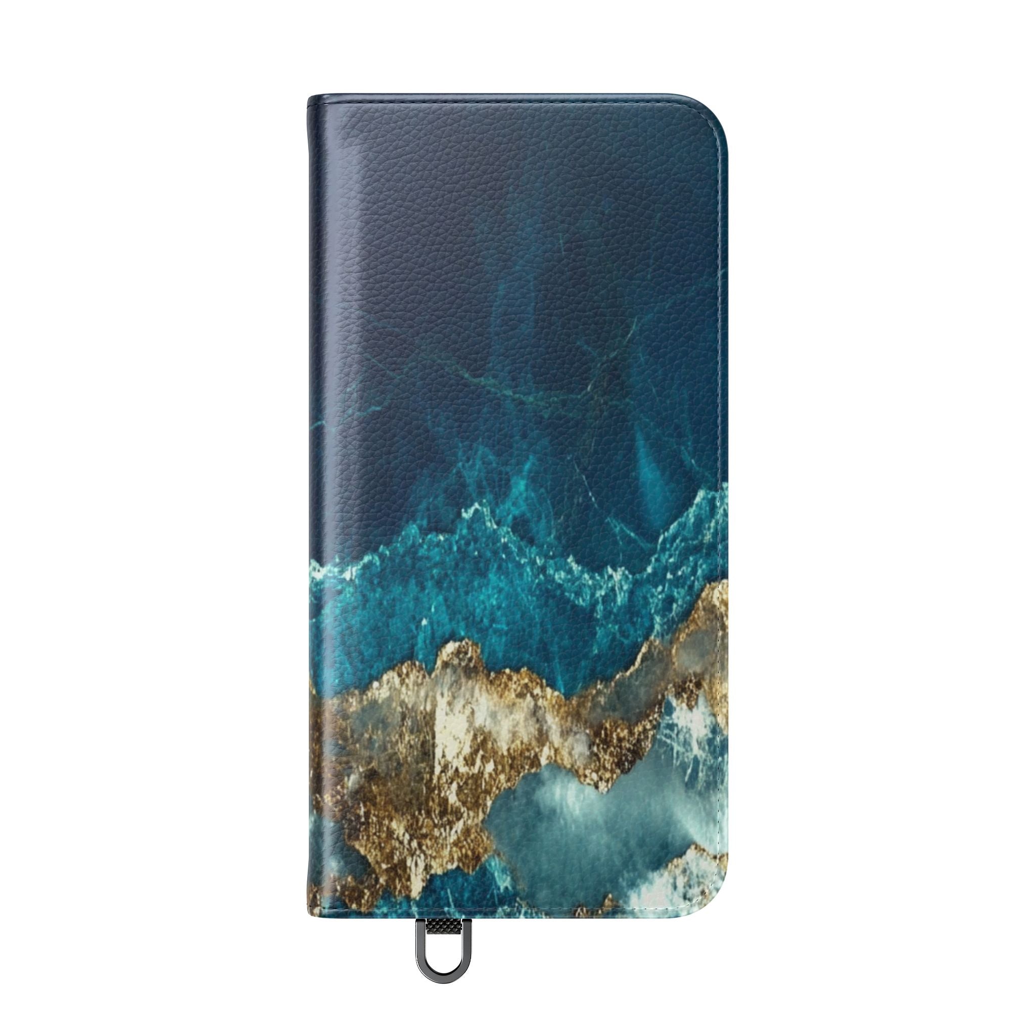 Golden Fracture Teal - Samsung S25+ Case - Wallet