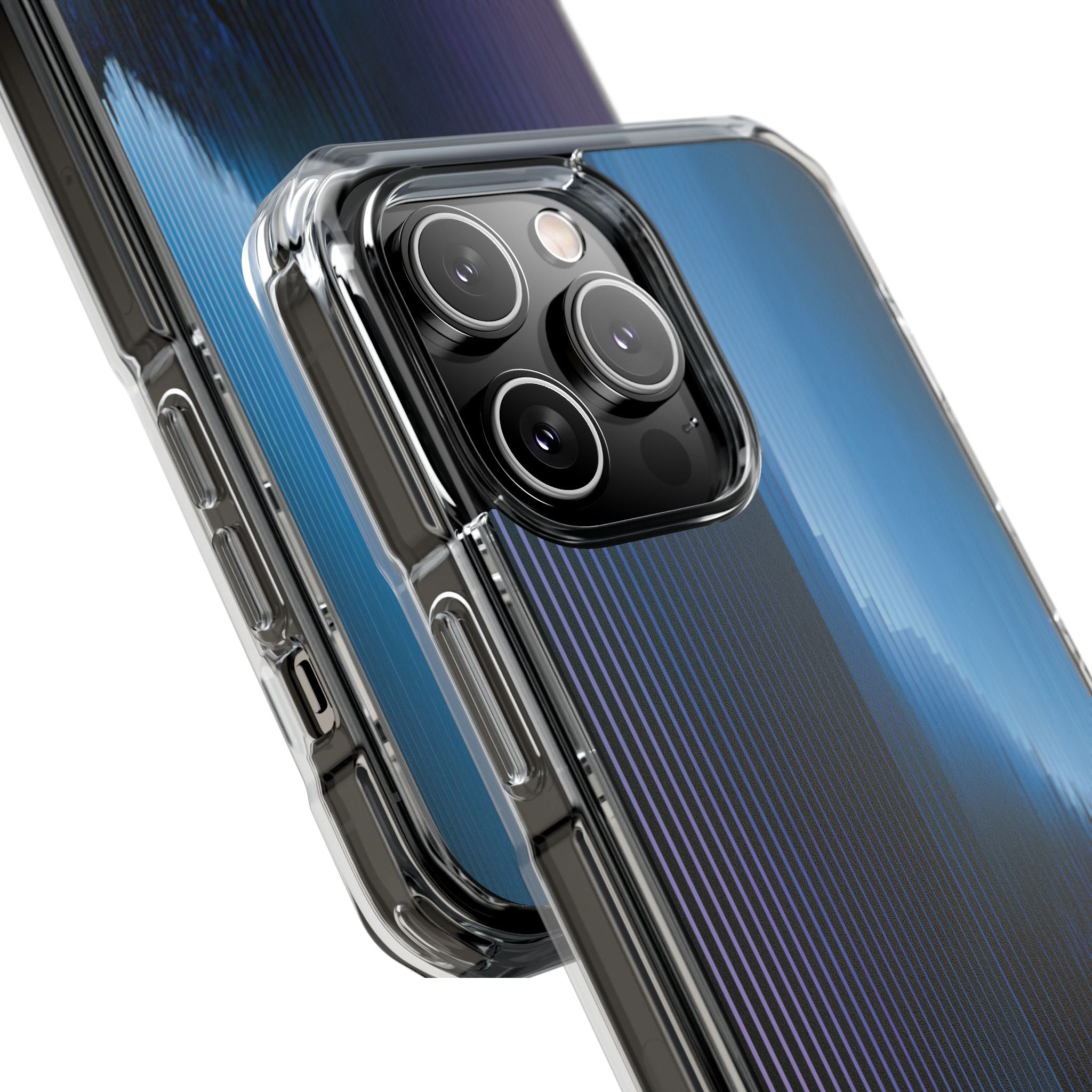 Blue Impact MagSafe Phone Case for iPhone - Indigo Distortion Wave