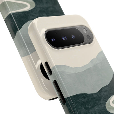 Green Tough Phone Case for Google Pixel - Misty Sage Valley