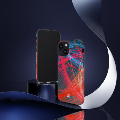 Neon Fiber Stream · Tough Phone Case for iPhone · Red