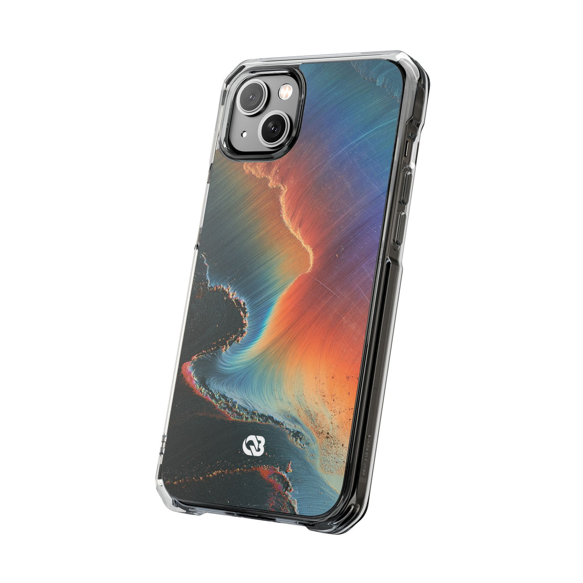 Prismatic Aura Shift · Clear Impact Magnetic Phone Case for iPhone · Blue