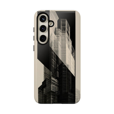 Beige Tough Phone Case for Samsung - Monolith Urban Grid