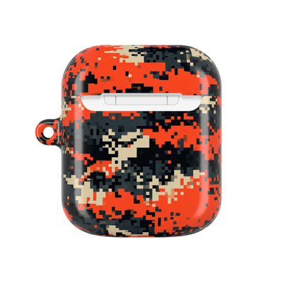 Signal Pixel Camo · Hard Case for AirPods & AirPods Pro · Orange
