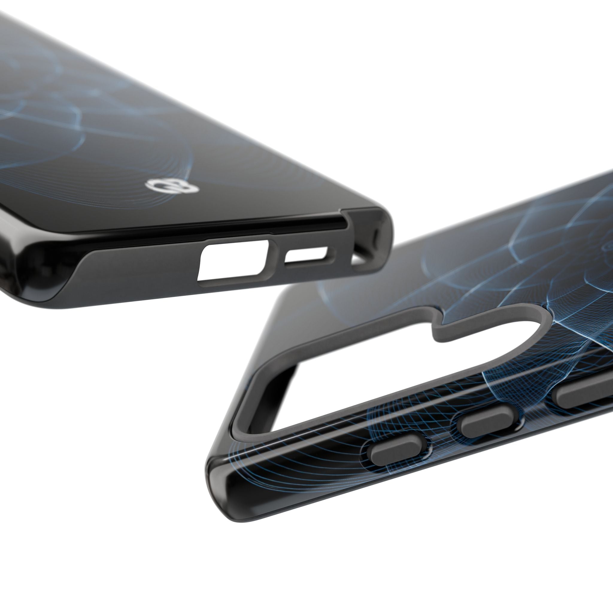 Blue Tough Phone Case for Samsung - Cobalt Geometric Bloom