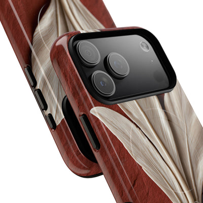 Carved Ivory Plume · Tough 2.0 Magnetic Phone Case for iPhone · Red