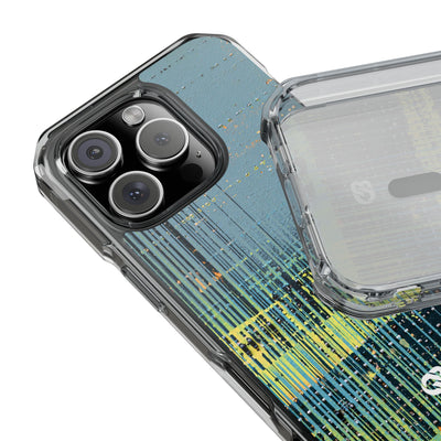 Acid Raster Circuit · Clear Impact Magnetic Phone Case for iPhone · Teal