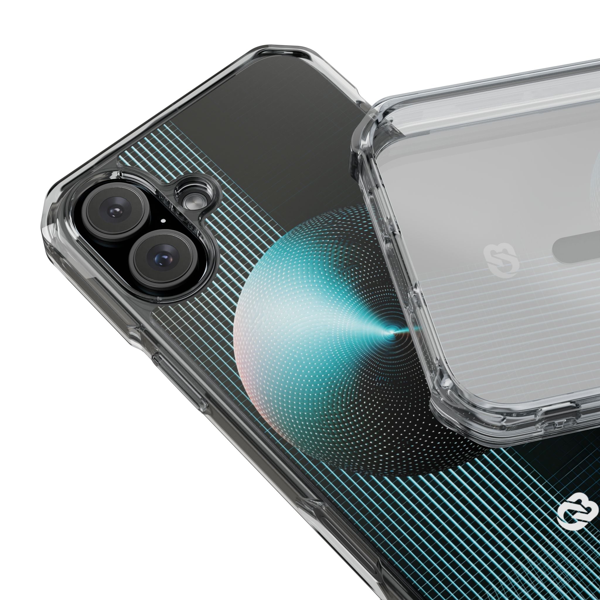 Blue Impact MagSafe Phone Case for iPhone - Cyan Vector Sphere