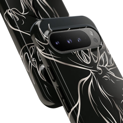 Nordic Moose Contour · Tough Phone Case for Pixel ·  Black