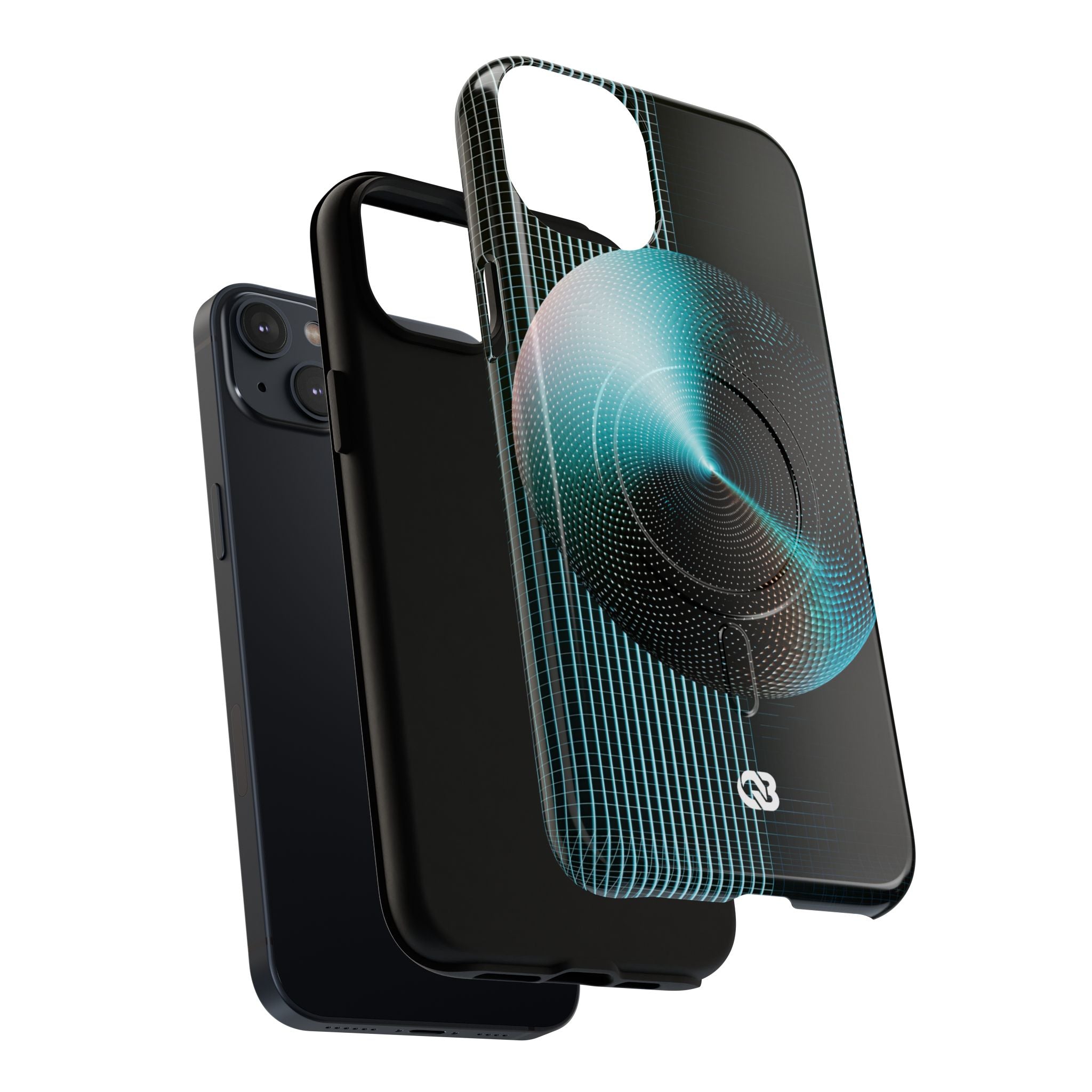 Blue Tough 2.0 Magsafe Phone Case for iPhone - Cyan Vector Sphere