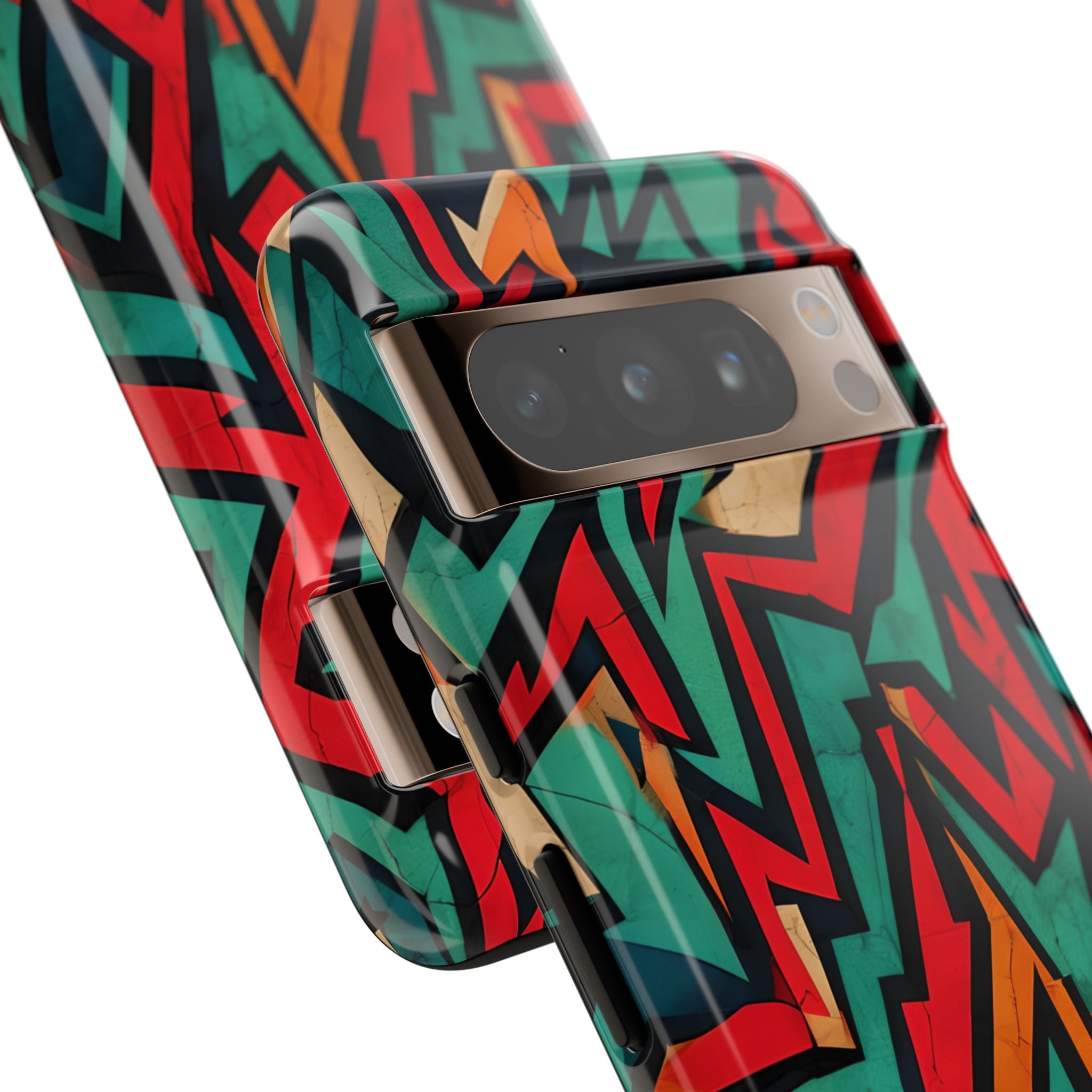 Jagged Teal Static · Tough etui na telefon dla Google Pixel
