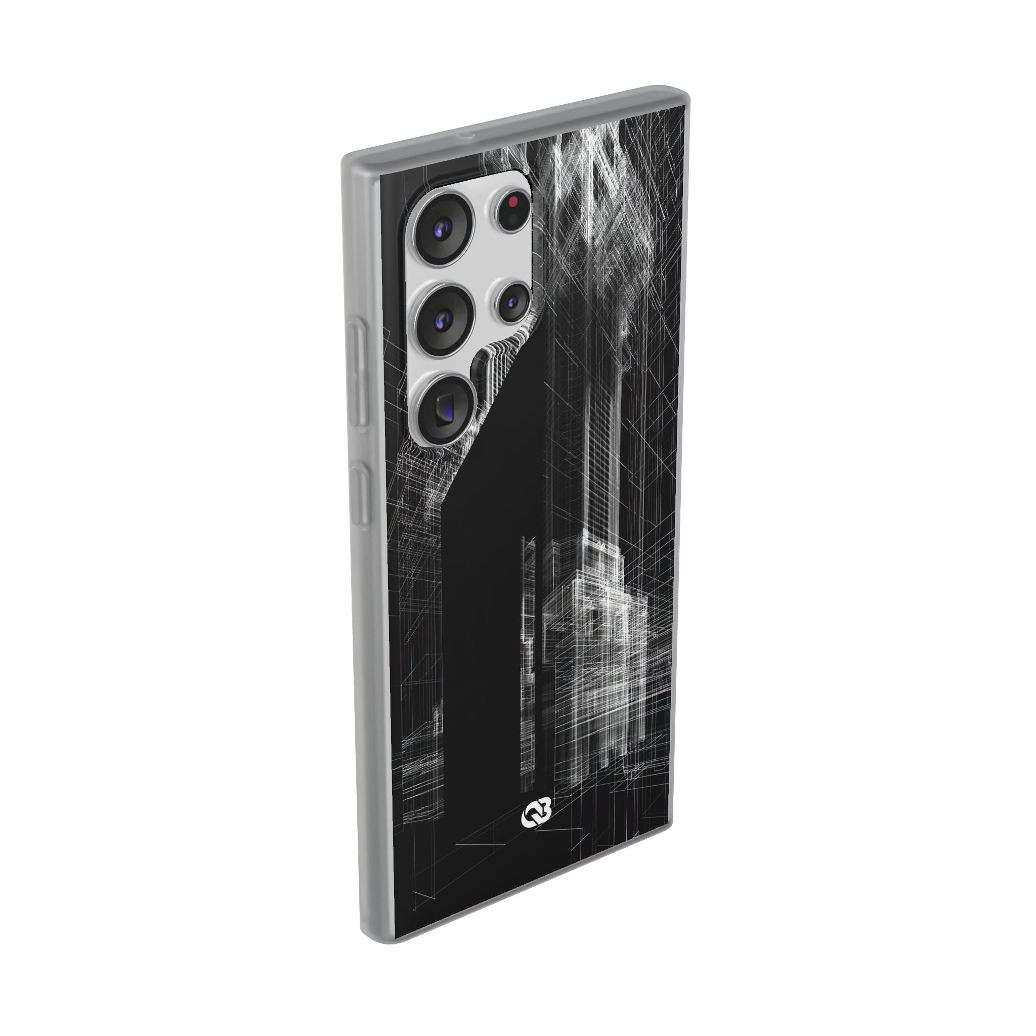 Black Lite Phone Case for Samsung - Ghost Urban Wireframe