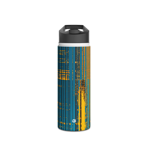 Cyber Glitch Stream · Insulated Water Bottle · Teal