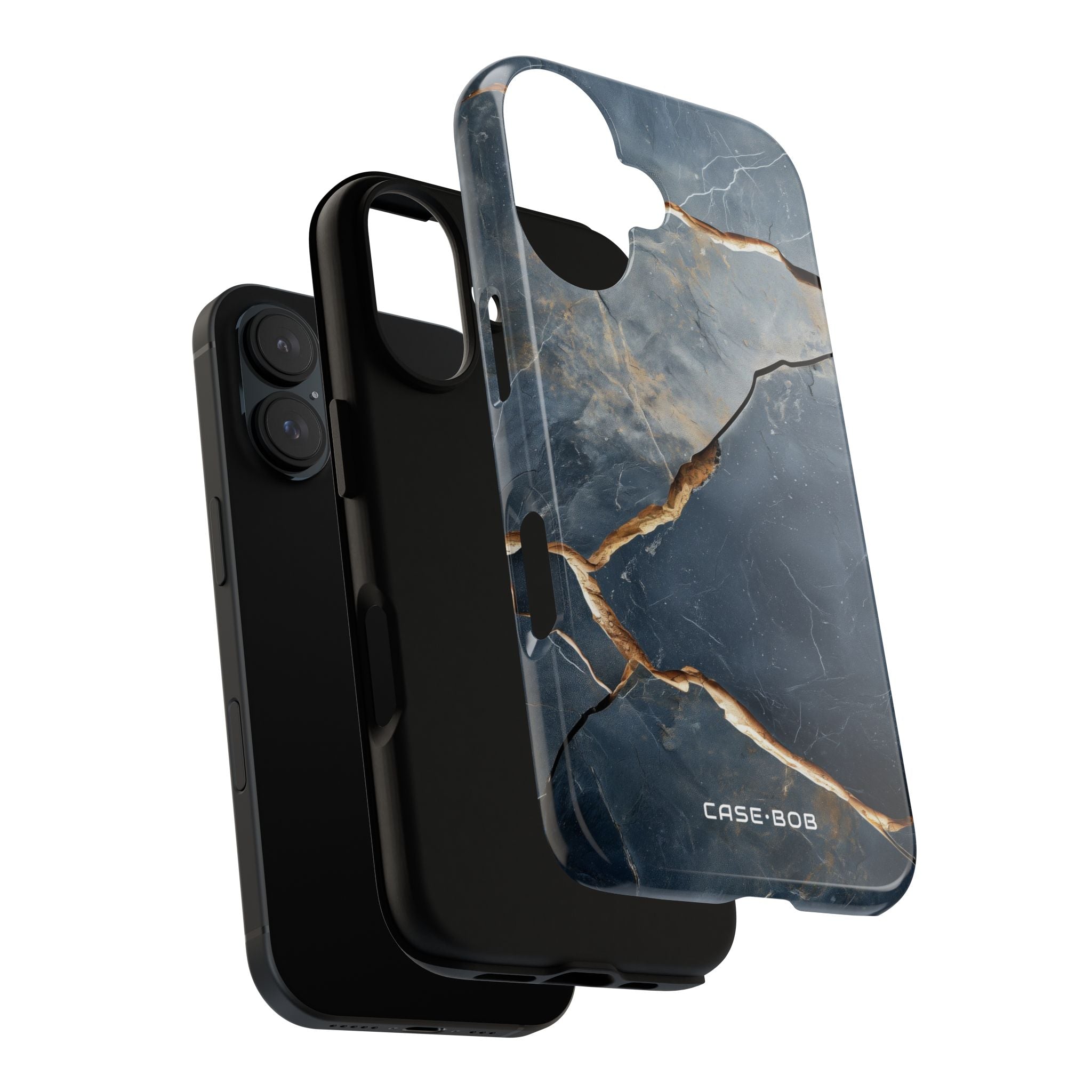 Jagged Vein Navy iPhone 16 Case - Tough